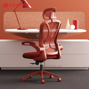 Cadeira ergonômica do escritório da malha alaranjada com cadeiras de mesa estofadas giratórias da cabeceira