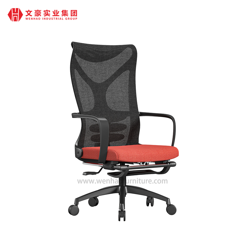 Fabricantes modernos de cadeiras de escritório de malha na China cadeira de mesa estofada laranja com apoio para os pés