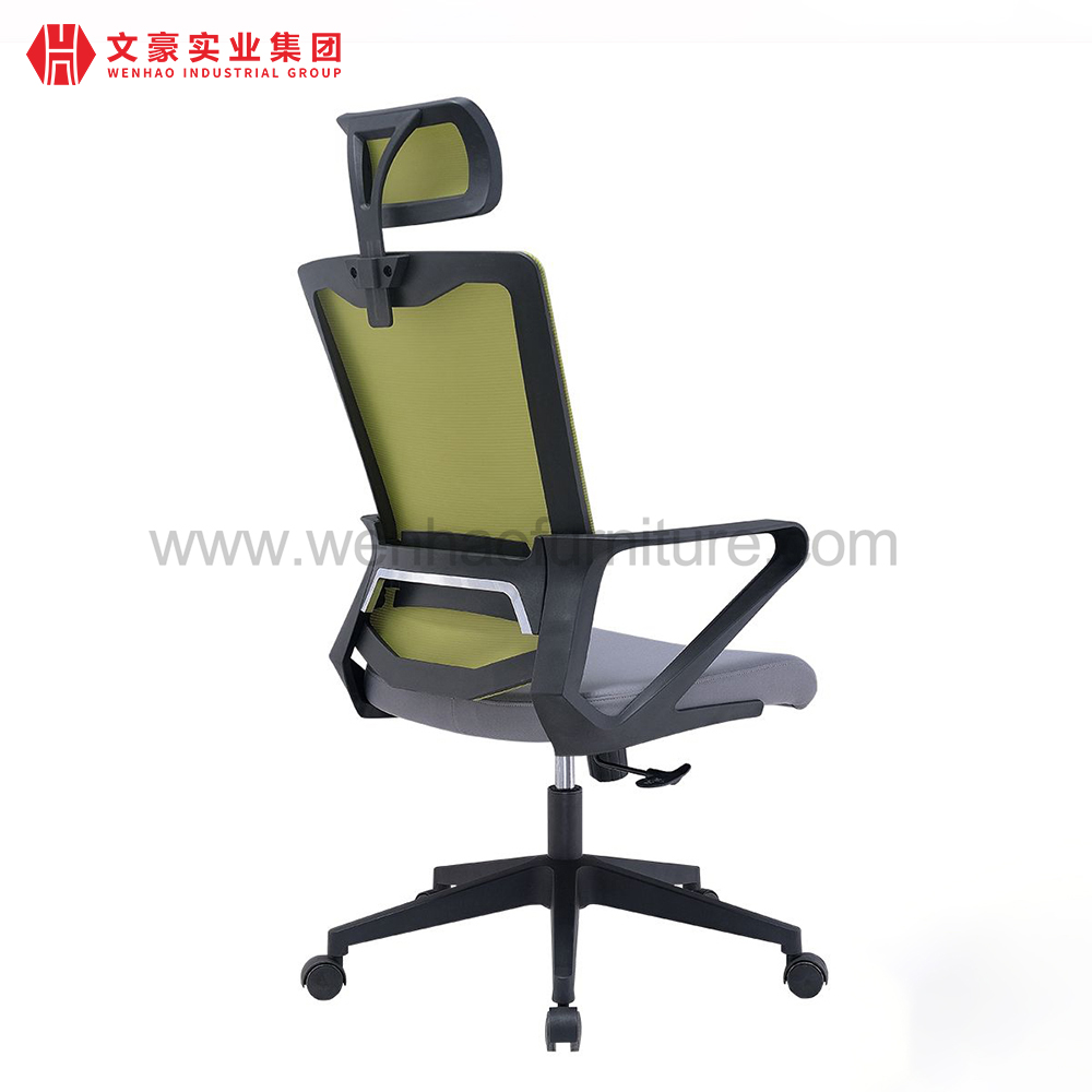 A melhor cadeira ergonômica de escritório de malha verde, cadeiras de mesa estofadas giratórias com encosto de cabeça