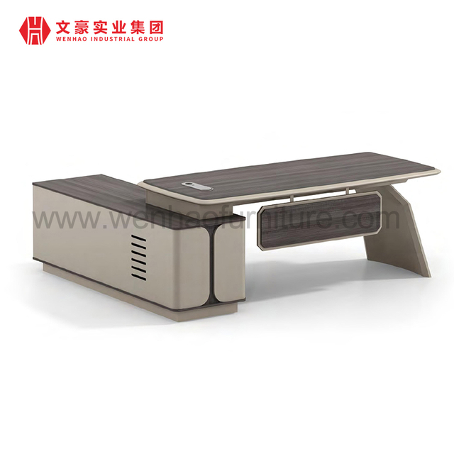 Mobiliário de escritório barato Fornecedor de estilo moderno Mesa central de escritório OEM laminada Mesa executiva do CEO