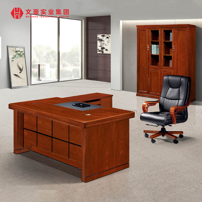 Design moderno de alta qualidade clássico MDF em forma de L Mesa de móveis de escritório Combinação de mesa de escritório Boss Ceo