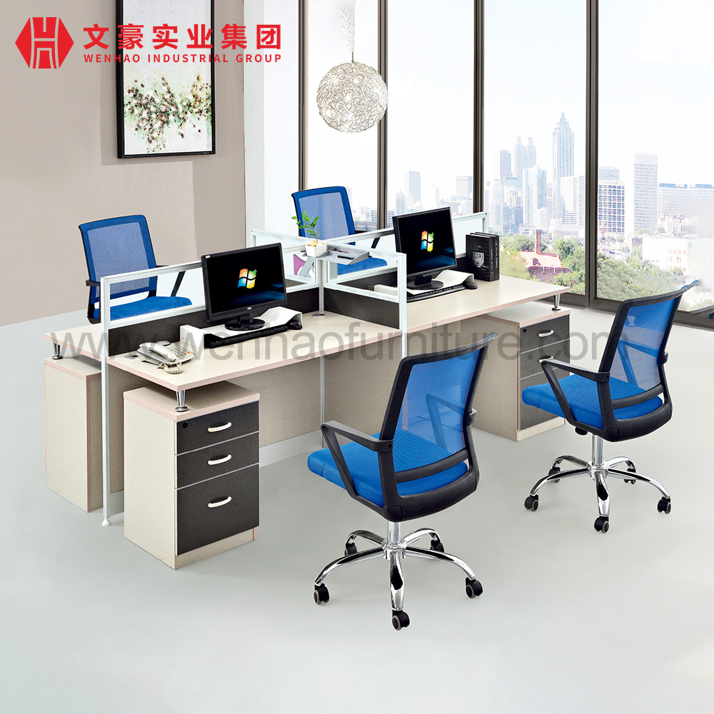 Mesa de escritório executiva Design moderno Mesa de escritório para computador com espaço aberto 2 4 6 lugares Mesa modular para funcionários de escritório