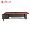 Móveis de escritório profissionais de madeira da China Executive Shape L Boss Luxury Office Desk com estante