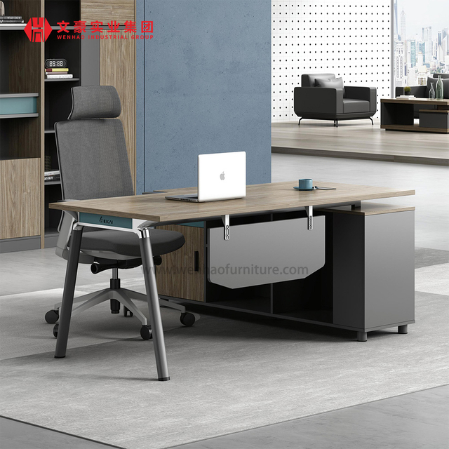 Mesa de escritório moderna em forma de L Mesa de escritório executiva de luxo de alta qualidade e cadeira Ceo Boss Office Table