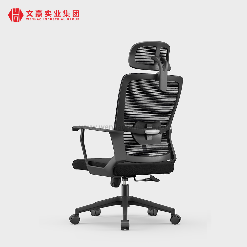 Cadeira de escritório ergonômica de malha executiva preta moderna com encosto de cabeça cadeiras de mesa estofadas giratórias