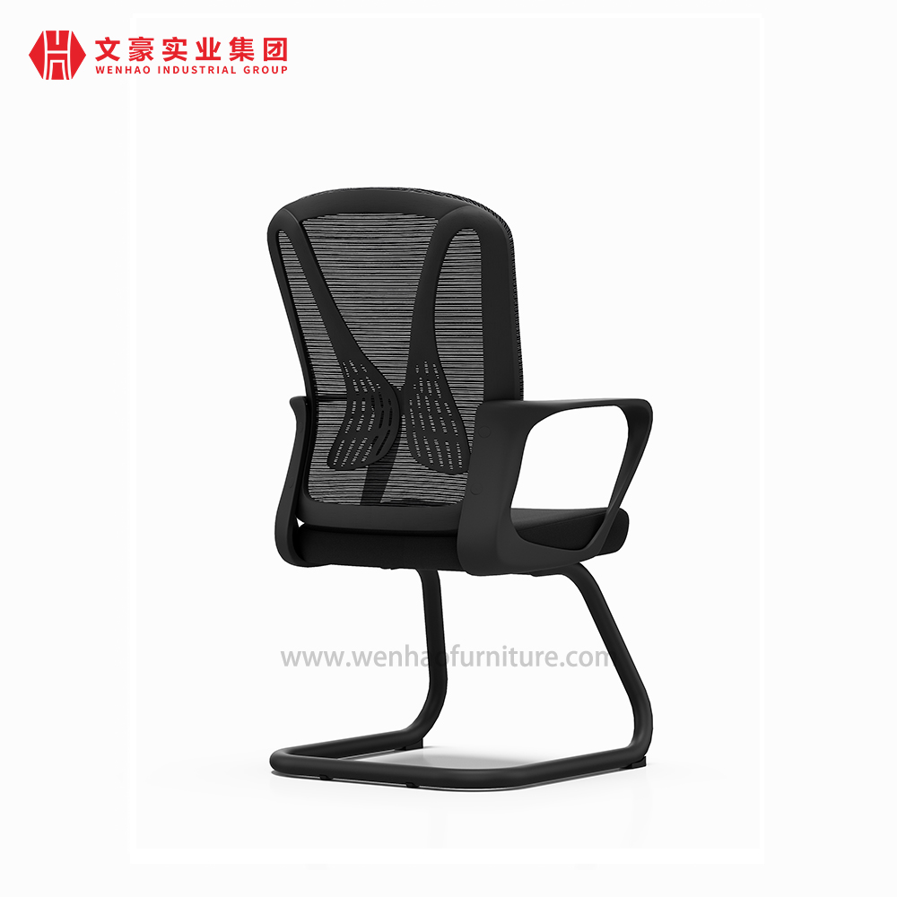 Cadeira de conferência de escritório de malha preta moderna com corrimão estofado fornecedor de cadeiras de mesa na China