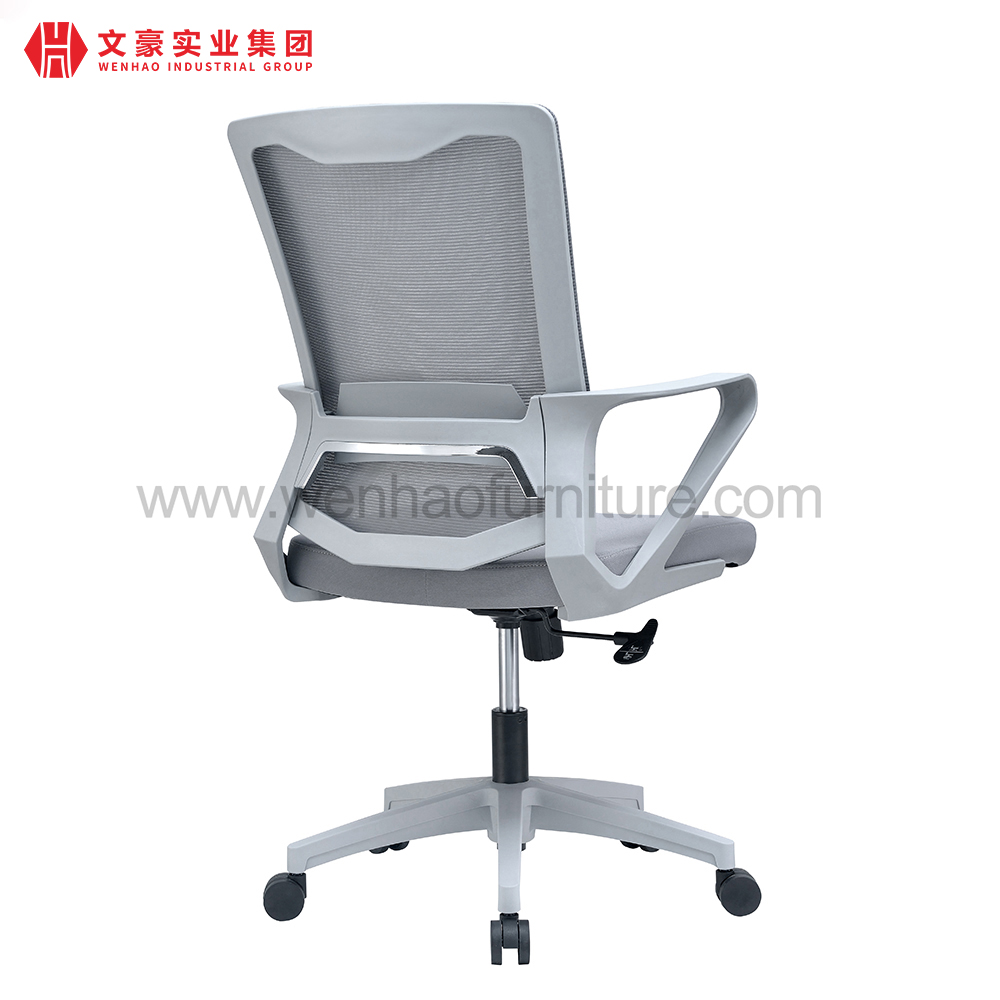 Cadeira de escritório de secretariado de malha cinza com suporte lombar fabricante de cadeiras de mesa estofadas na China