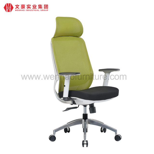 Cadeiras estofadas modernas da fábrica ergonômica verde da cadeira de giro do escritório da malha com braços ajustáveis