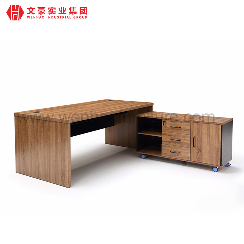 Mesa de escritório em forma de L da mesa de escritório executiva da mesa de escritório do chefe com tabela lateral