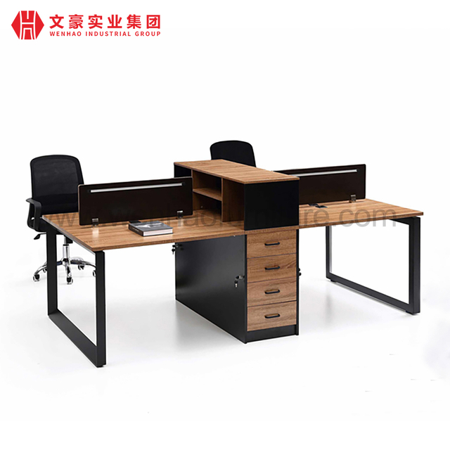 Mesa de madeira para funcionários, mesa modular, estação de trabalho aberta, cubículo com gaveta, 2, 4, 6, 8 pessoas, mesa de escritório