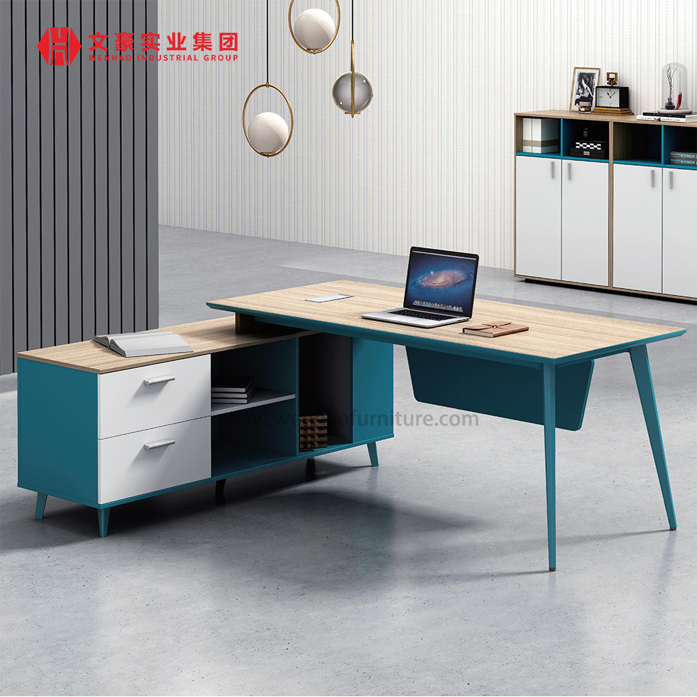Mesa moderna em formato de L, nova mesa executiva para gerente de móveis de escritório