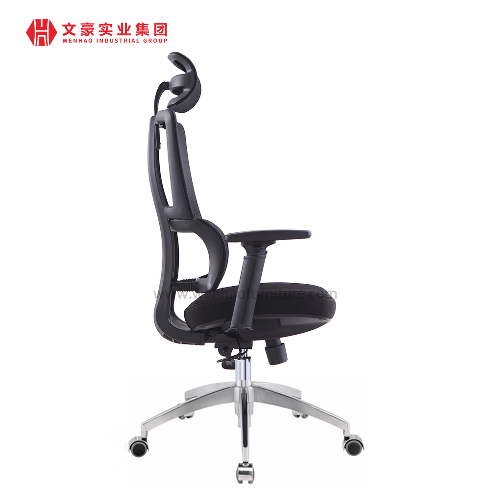Cadeira de escritório ergonômica com encosto alto de malha completa de fábrica na China, giratória e cadeira executiva com apoio de cabeça ajustável