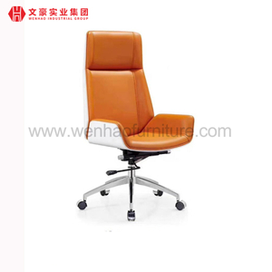 Cadeira de escritório de couro laranja e branco fornecedor de cadeiras de mesa estofadas giratórias de luxo na China