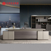 Mesa de trabalho luxuosa de design moderno de alta qualidade Mesa de escritório executiva com gabinete e móveis de escritório 