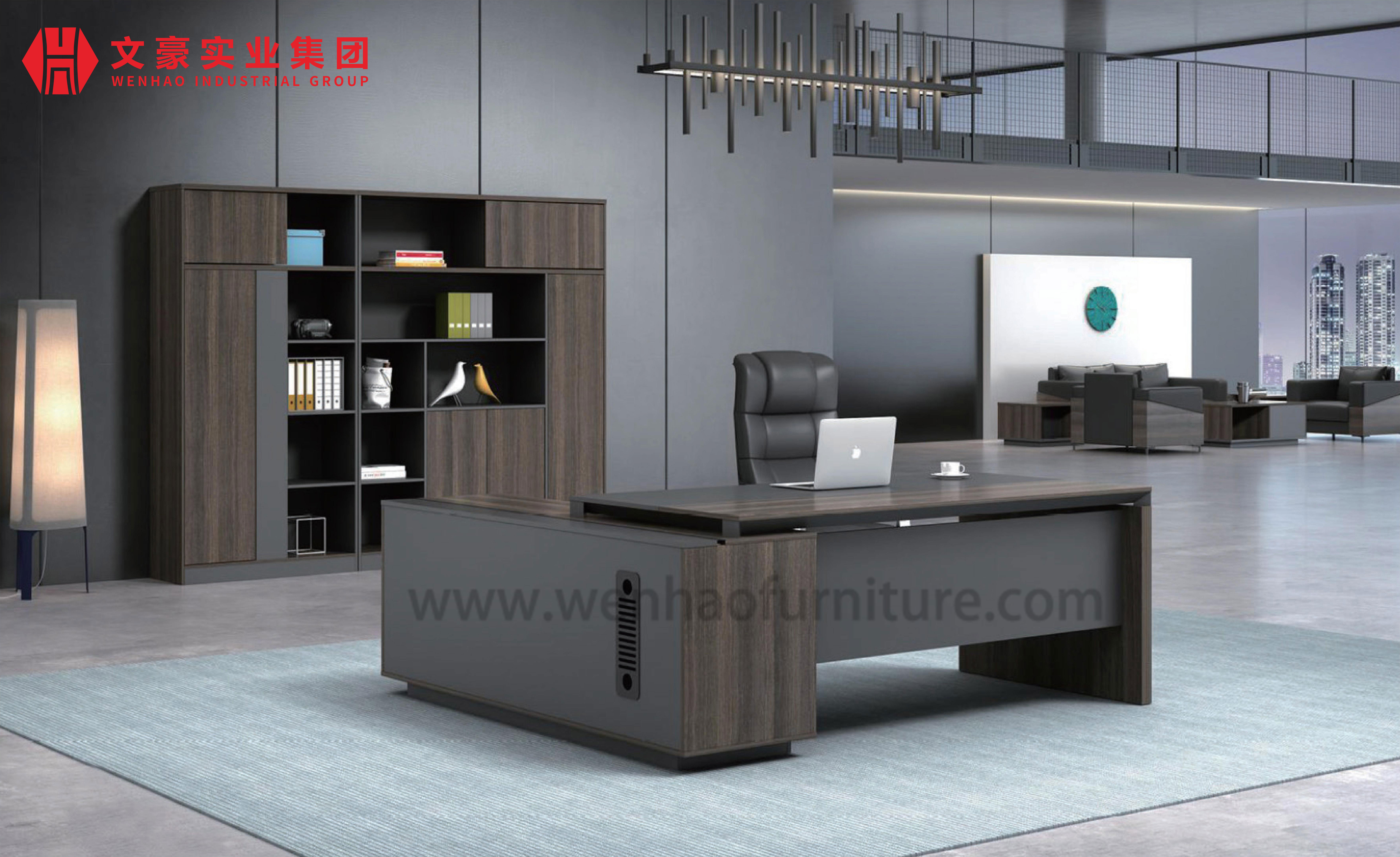Mesa de escritório moderna em forma de L Mesa de escritório executiva moderna para gerente Mobiliário de escritório Mesa de escritório executiva