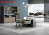 Mesa de escritório moderna em forma de L Mesa de escritório executiva de luxo de alta qualidade e cadeira Ceo Boss Office Table