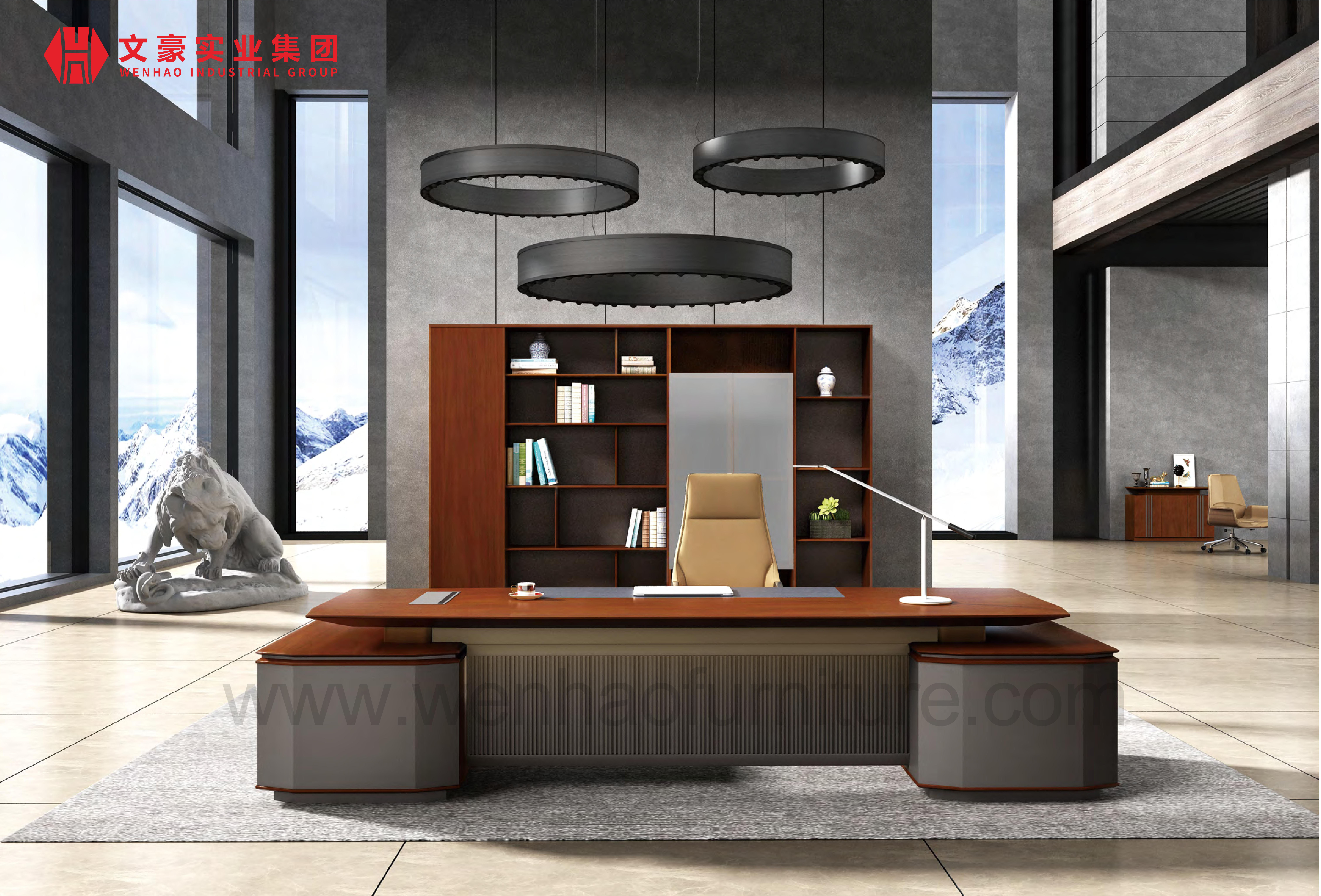 Conjunto de móveis de escritório luxuosos Mesa de gerente Preço Mesa de escritório de designer tradicional