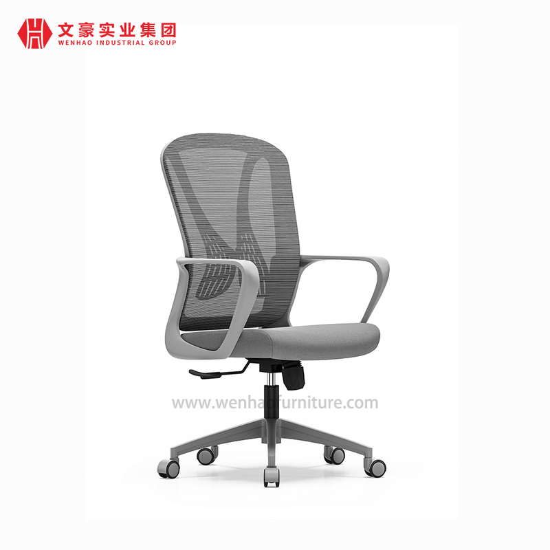 Cadeiras de mesa estofadas da cadeira do escritório da malha giro cinzento superior por conseguinte com apoio lombar