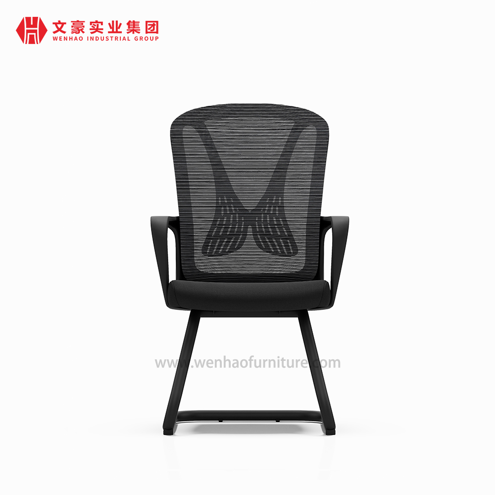 Cadeira de conferência de escritório de malha preta moderna com corrimão estofado fornecedor de cadeiras de mesa na China