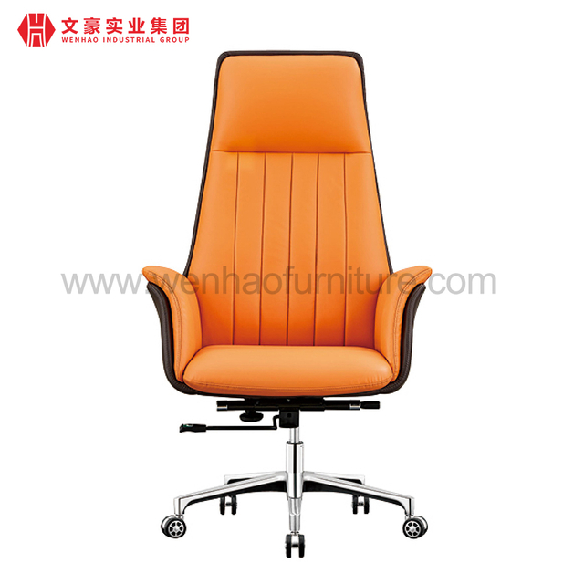 Cadeira de escritório executiva de couro com encosto alto fornecedor de cadeiras giratórias laranja na China cadeira de escritório ergonômica
