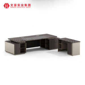 Mesa de trabalho luxuosa de design moderno de alta qualidade Mesa de escritório executiva com gabinete e móveis de escritório 