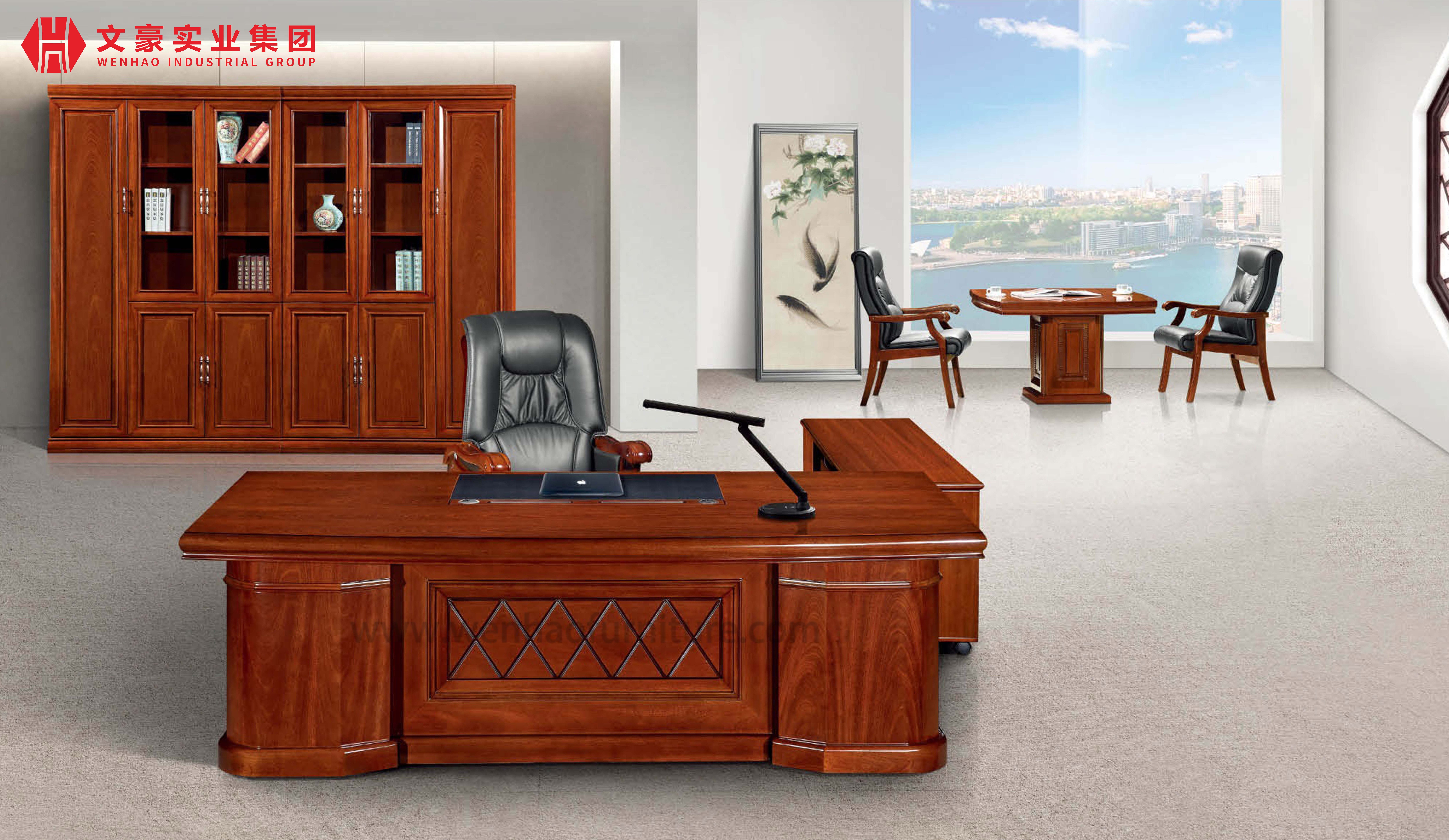 Mesa de escritório executiva em forma de L executiva de madeira do gerente geral de móveis de escritório modernos de alta qualidade