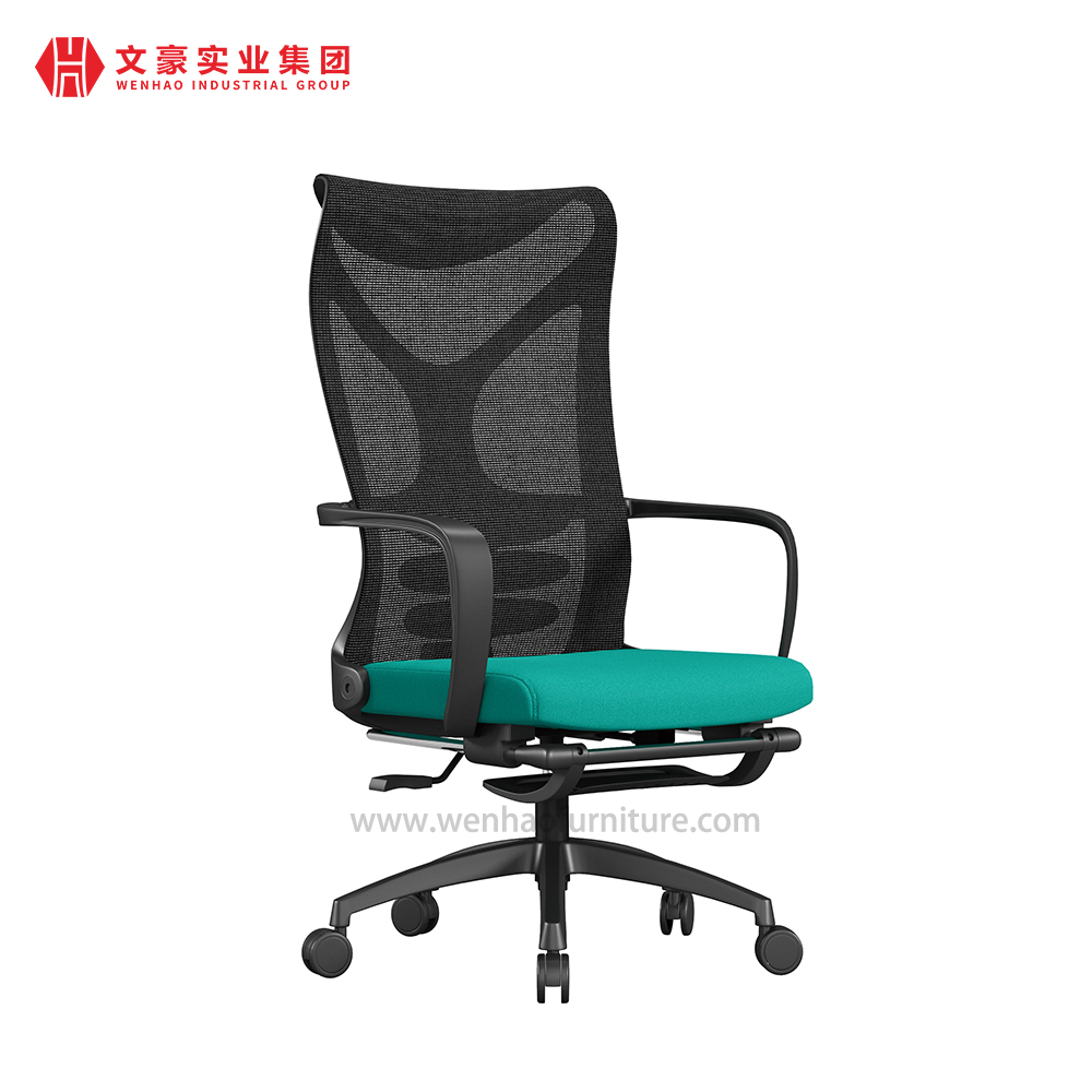 Fabricantes modernos de cadeiras de escritório de malha na China cadeira de mesa estofada verde com apoio para os pés