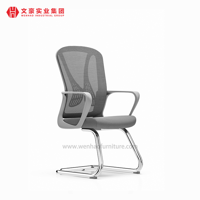 Fornecedor de cadeiras de mesa estofadas para cadeira de conferência de escritório de malha cinza moderna na China