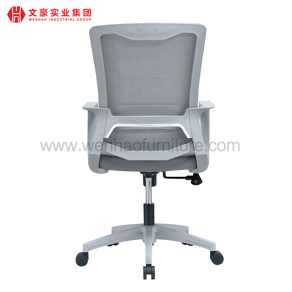 Cadeira de escritório de secretariado de malha cinza com suporte lombar fabricante de cadeiras de mesa estofadas na China
