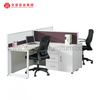 Mesa de escritório moderna, móveis de escritório em melamina, branco, 2 lugares, cubículo, estação de trabalho, móveis Foshan