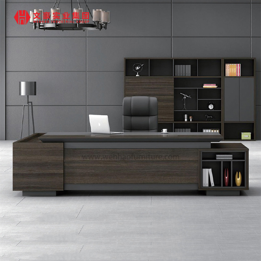 Mesa de escritório Boss em forma de L Mesa executiva Boss Design CEO Gerente Móveis de escritório