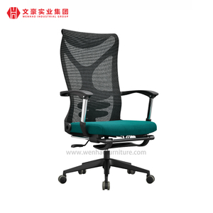 Fabricantes modernos de cadeiras de escritório de malha na China cadeira de mesa estofada verde com apoio para os pés