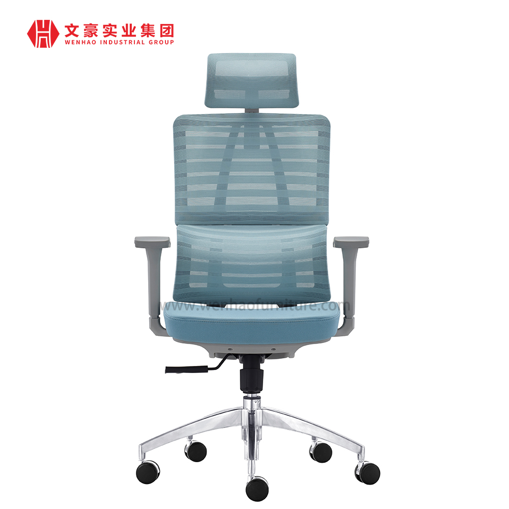Cadeira ergonômica de escritório em tecido de malha azul/cadeiras giratórias modernas de móveis de escritório para computador