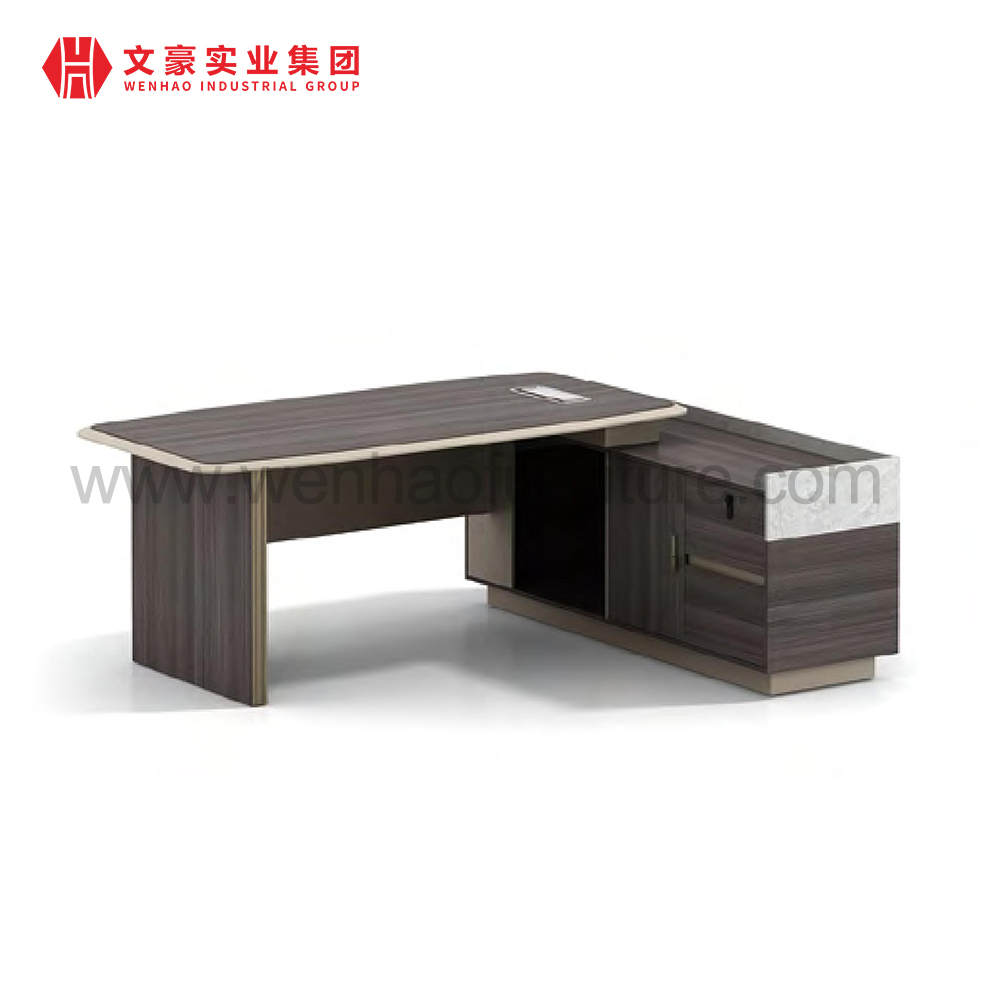 Novo design de mobiliário de escritório Mesa de escritório em forma de L Mesa de escritório executiva do CEO