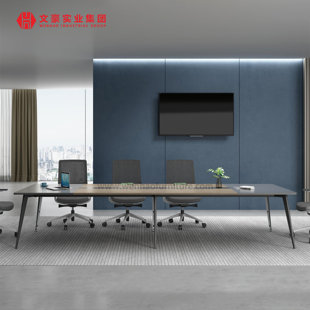 Mesa de reunião de escritório moderna, visita de trabalho simples, mesa de conferência de discussão de luxo