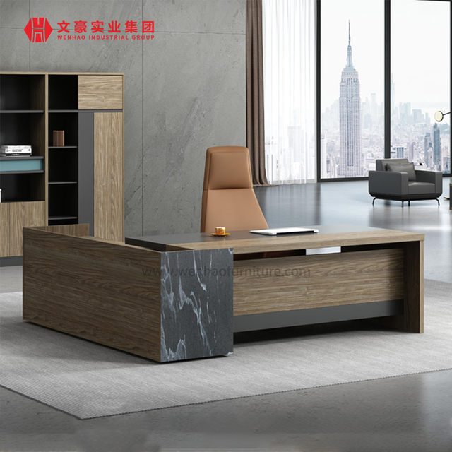 Ceo Office Desk Manager Mesa de escritório executiva Estilo simples L Shape Boss Table 