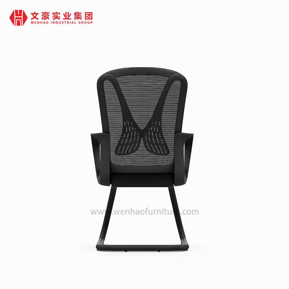 Cadeira de conferência de escritório de malha preta moderna com corrimão estofado fornecedor de cadeiras de mesa na China