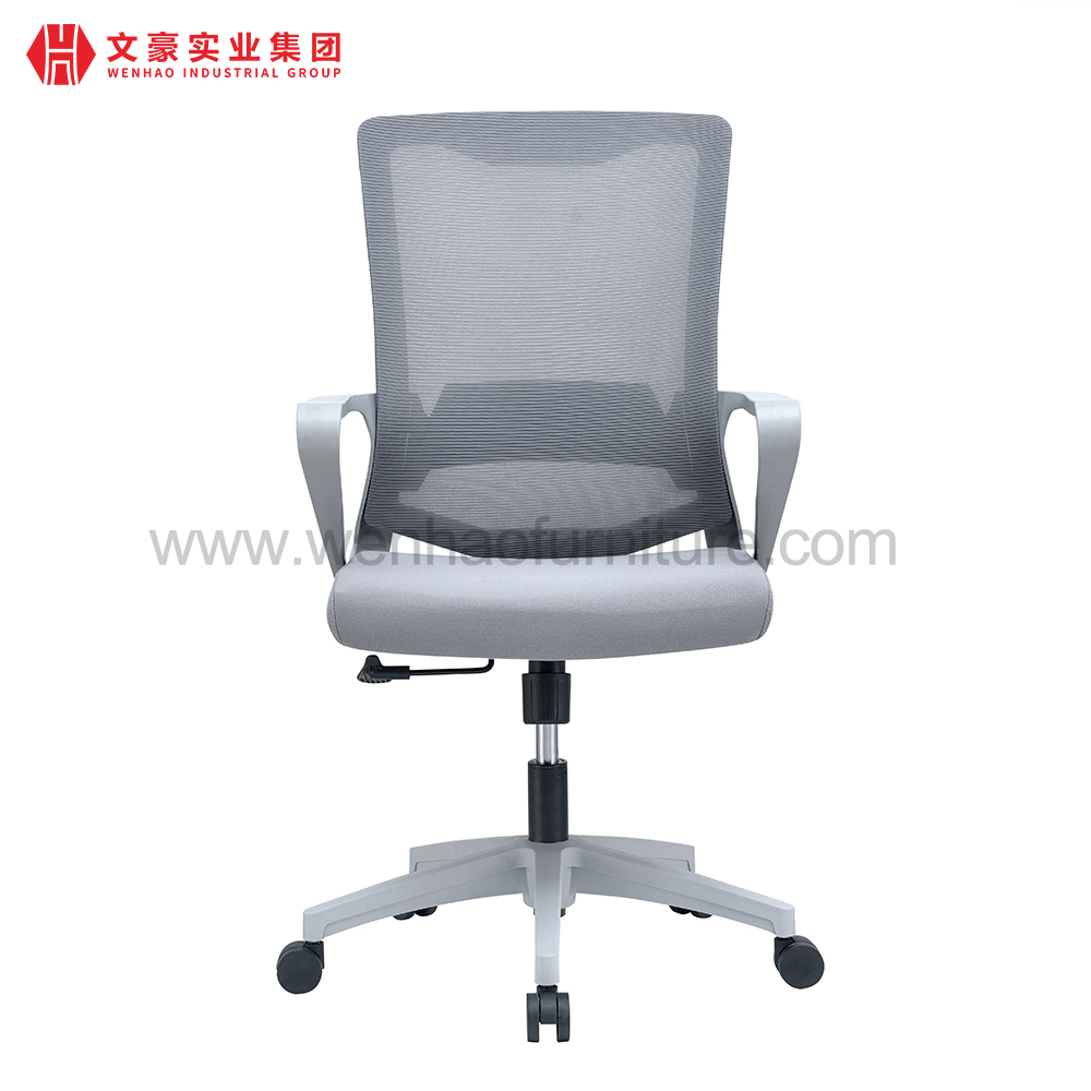 Cadeira de escritório de secretariado de malha cinza com suporte lombar fabricante de cadeiras de mesa estofadas na China