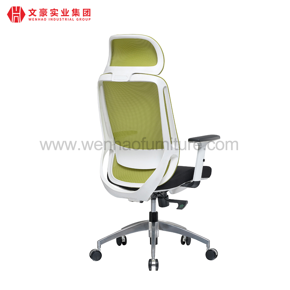 Cadeiras estofadas modernas da fábrica ergonômica verde da cadeira de giro do escritório da malha com braços ajustáveis