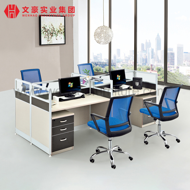 Altura qualidade design de interiores mesa de computador de escrita desmontável cubículos de call center partição de estação de trabalho de escritório para 8 pessoas