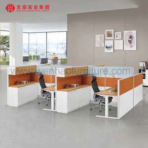 A estação de trabalho comercial do computador da mobília do projeto moderno separa cadeiras e tabelas do escritório de 6 pessoas