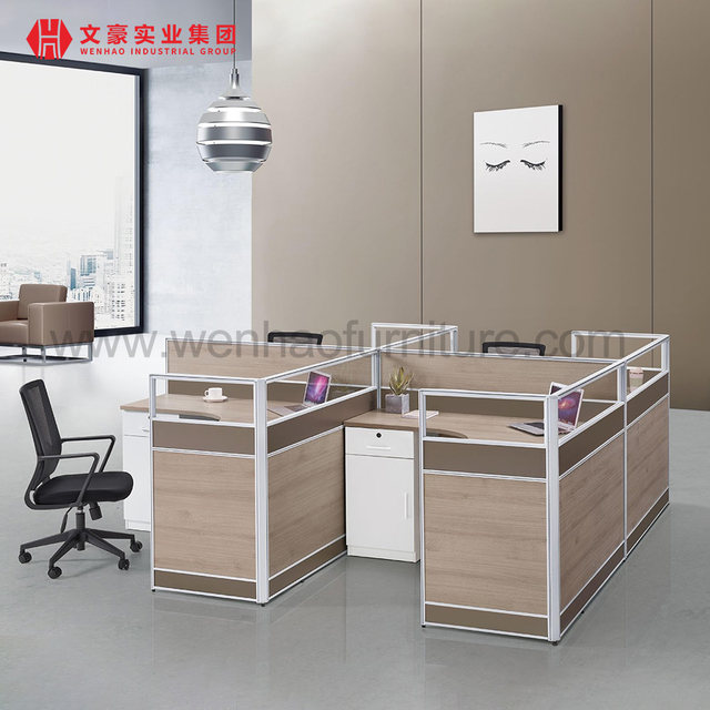 Cubículo de escritório com design modular direto da fábrica com 4 lugares para estação de trabalho de escritório para 4 pessoas