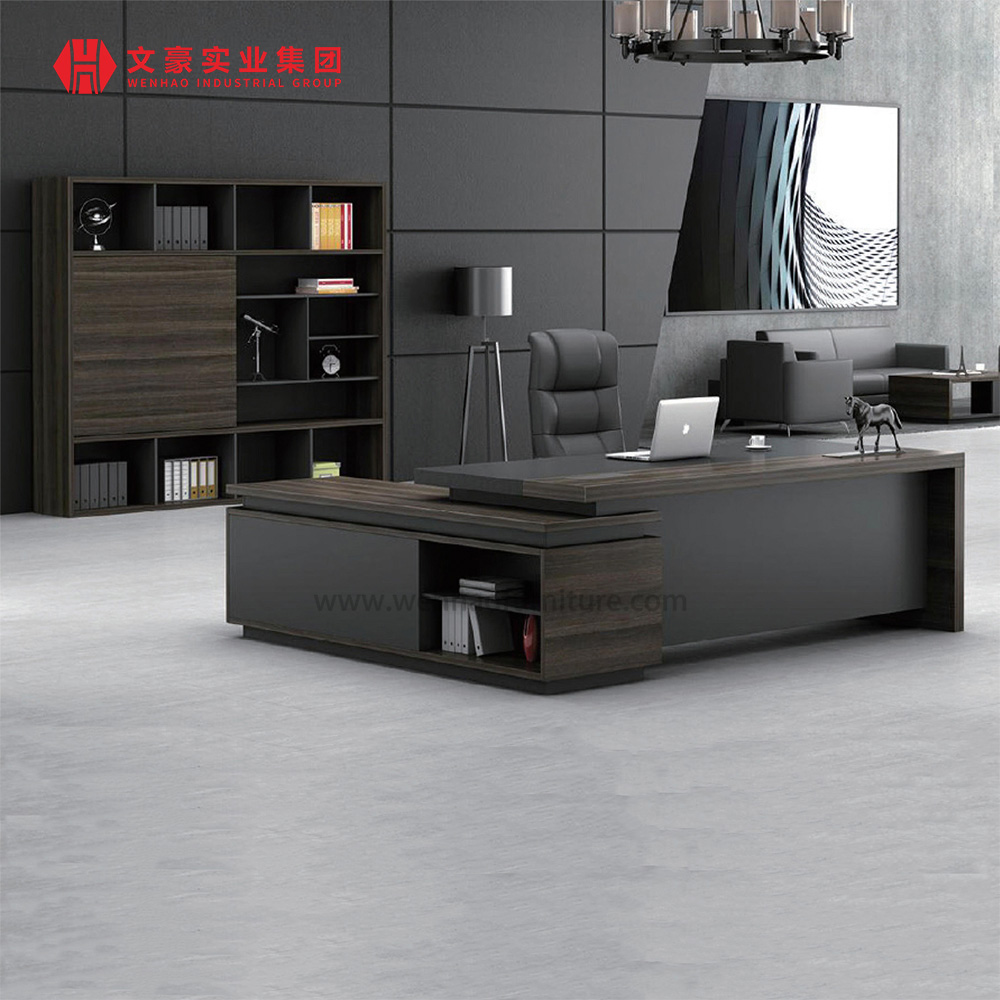 Mesa de escritório Boss em forma de L Mesa executiva Boss Design CEO Gerente Móveis de escritório