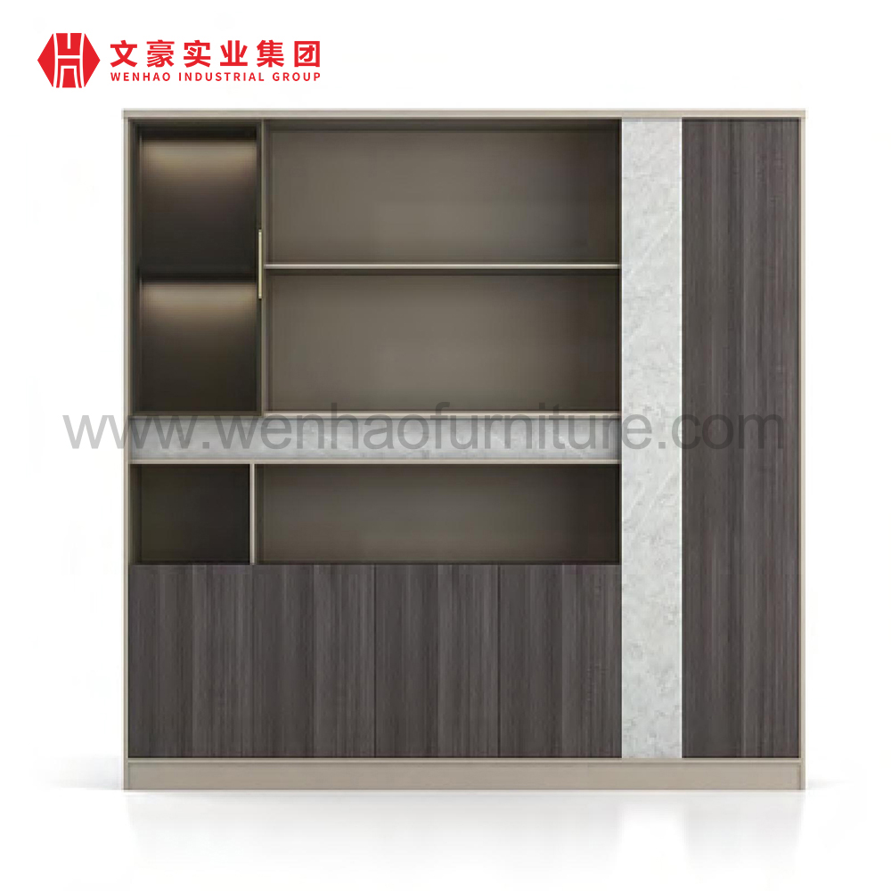 Tabela executiva modular da cor bege da estratificação elegante moderna do projeto do mobiliário de escritório em forma de L com gavetas