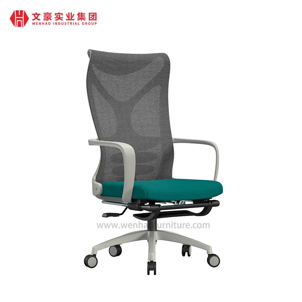 Fabricantes modernos de cadeiras de escritório de malha na China cadeira de mesa estofada verde com apoio para os pés