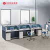 Novo design moderno mobiliário comercial modular em forma de l partição de vidro da estação de trabalho do computador 4 pessoas mesa de pessoal de escritório