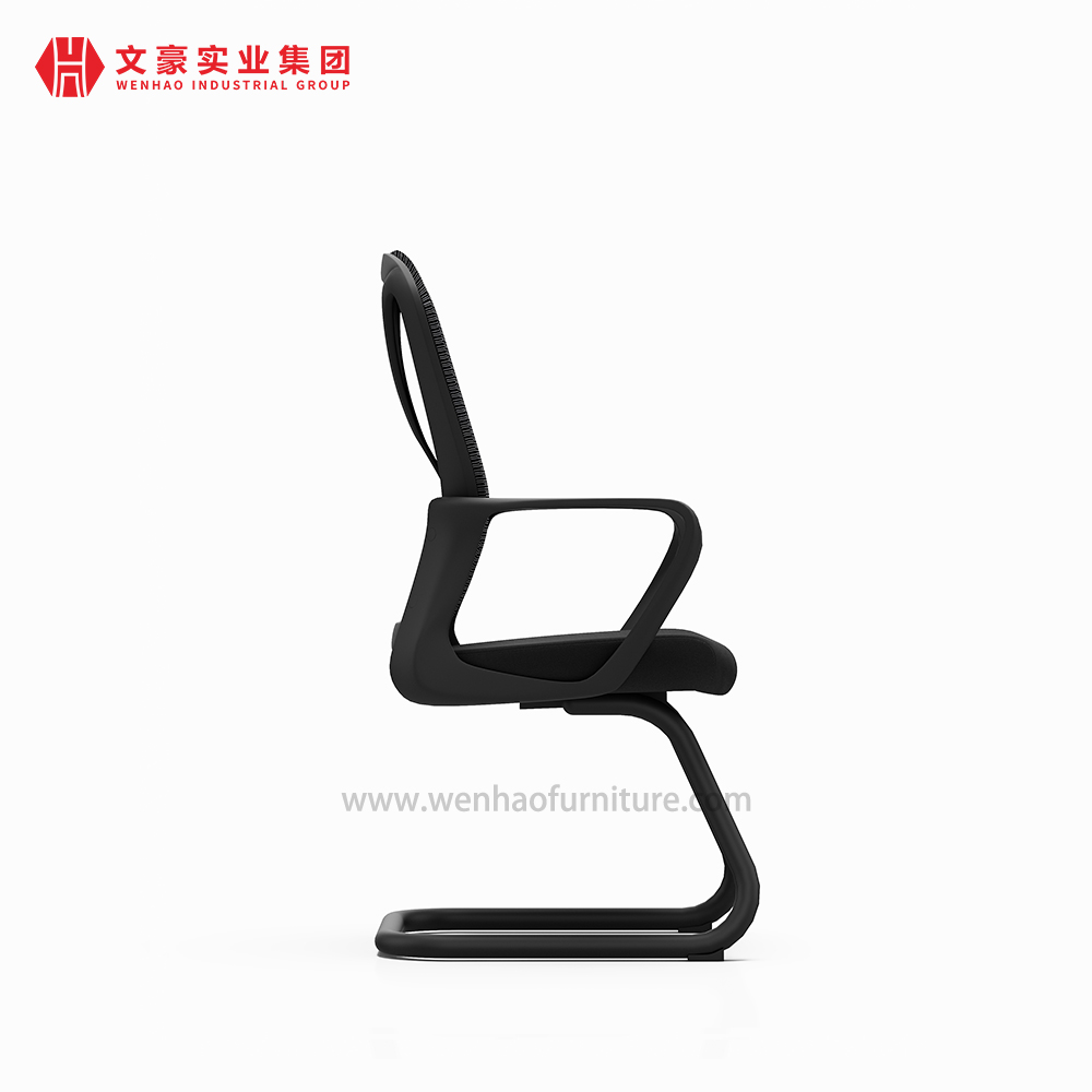 Cadeira de conferência de escritório de malha preta moderna com corrimão estofado fornecedor de cadeiras de mesa na China
