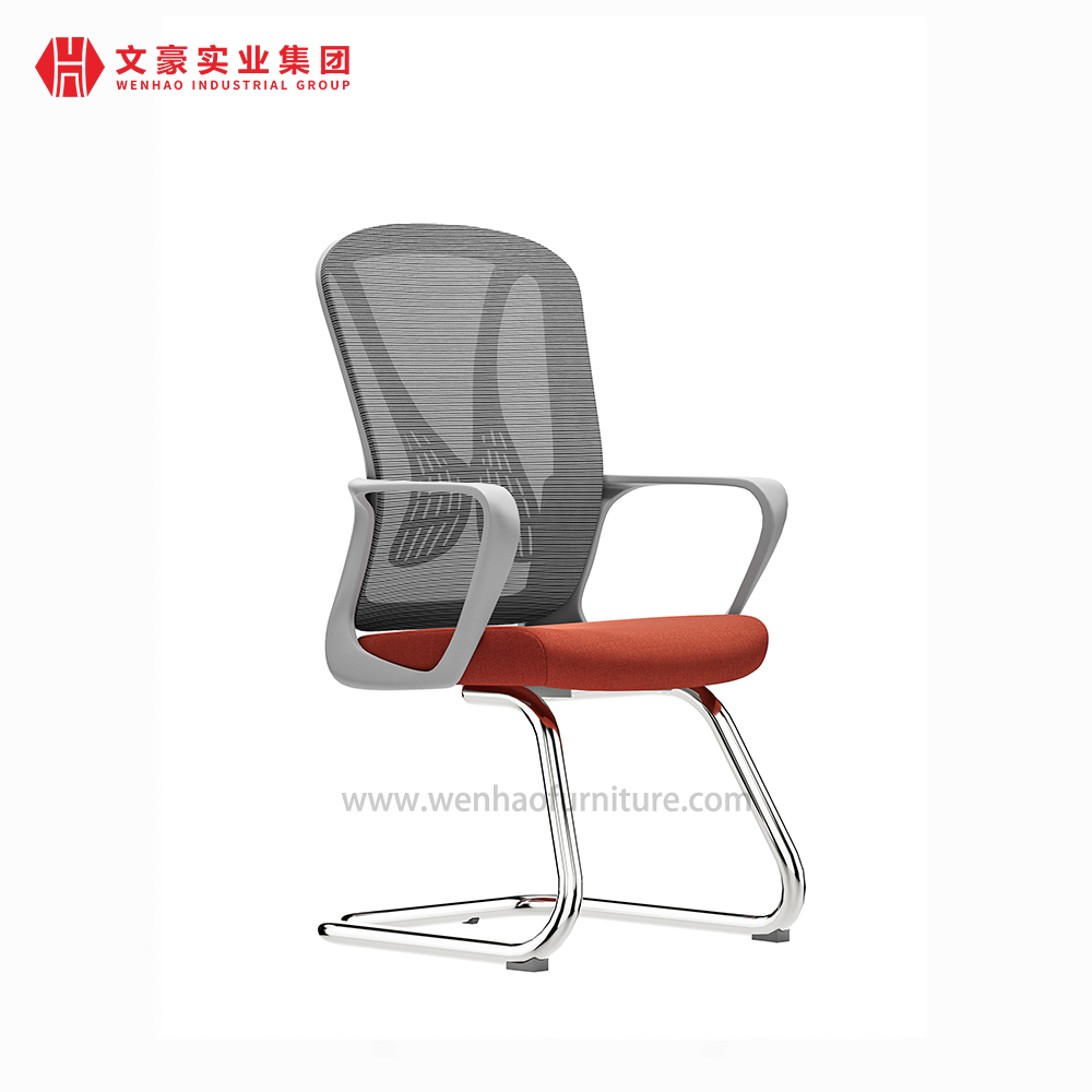Fornecedor de cadeiras de mesa estofadas para cadeira de conferência de escritório de malha cinza moderna na China