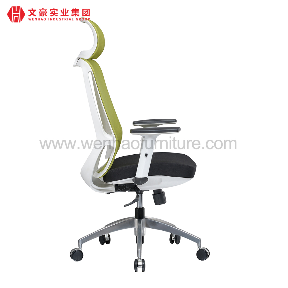 Cadeiras estofadas modernas da fábrica ergonômica verde da cadeira de giro do escritório da malha com braços ajustáveis