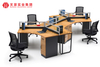 Mesa de escritório com design moderno, móveis comerciais, partições de estação de trabalho para 4 pessoas, mesa para funcionários de escritório 